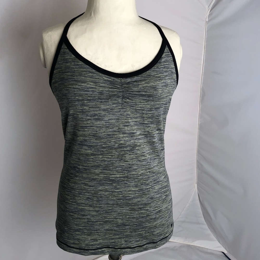 Nike Dri Fit green and black workout training tank top